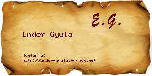 Ender Gyula névjegykártya