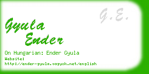 gyula ender business card